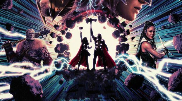 Thor Love and Thunder Movie Poster HD Wallpaper 2460x1080 Resolution
