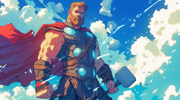 Thor Marvel Comics 2K24 Digital Wallpaper 1080x2232 Resolution