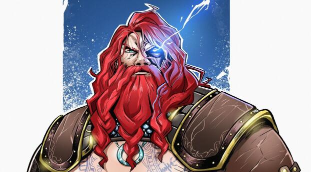 Thor Odinson  Fan Art God Of War Raganarok Wallpaper 1440x3120 Resolution