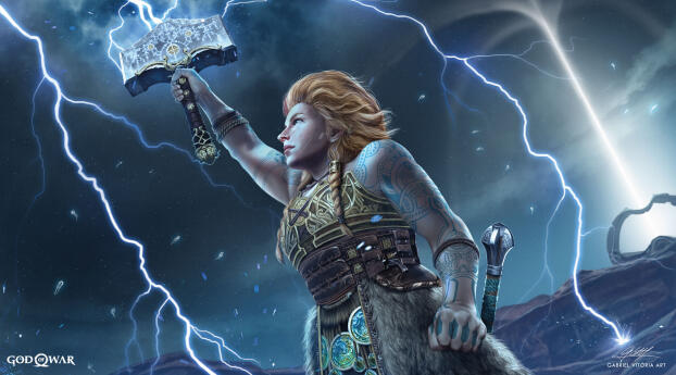 Thrud Thorsdottir HD God of War Ragnarok Wallpaper 1600x1200 Resolution
