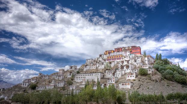 tiksi, india, monastery Wallpaper 1024x768 Resolution