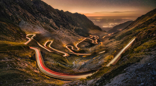 Time-lapse HD Mountains Night Wallpaper 1440x900 Resolution