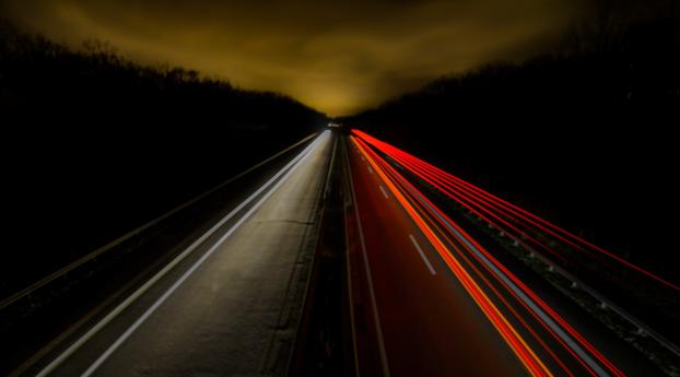Time-Lapse Night Road Wallpaper 1280x1024 Resolution