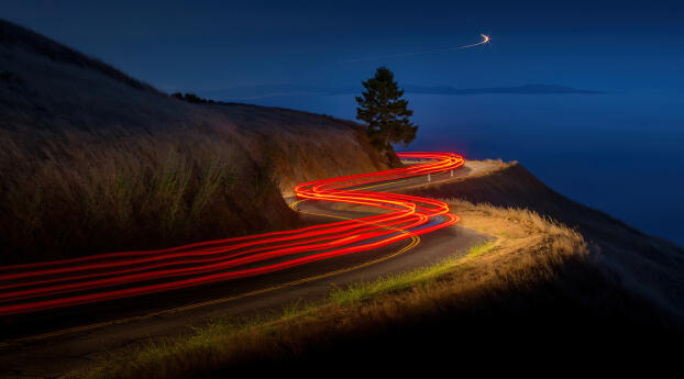 Time-lapse Road HD Photography Wallpaper 1600x900 Resolution
