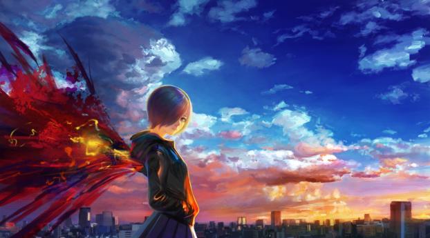 tokyo ghoul, kirishima touka, sky Wallpaper 2560x1700 Resolution