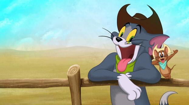 Tom and Jerry Cowboy Up Movie Wallpaper 1440x3120 Resolution