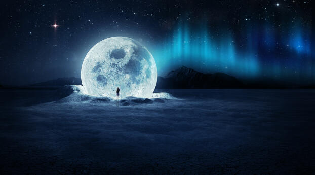 Touching The Moon Wallpaper 1024x600 Resolution