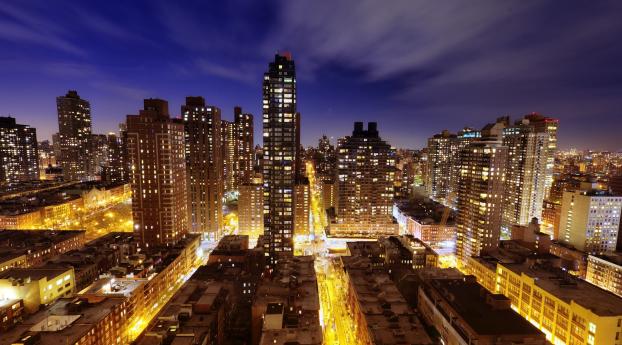 town, new york, night Wallpaper 750x1334 Resolution