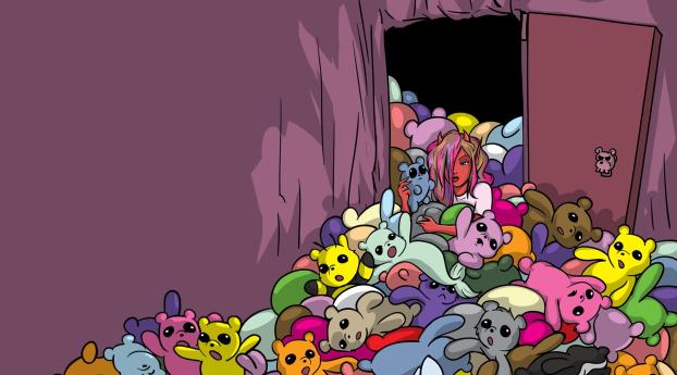 toys, teddy bears, door Wallpaper 480x484 Resolution