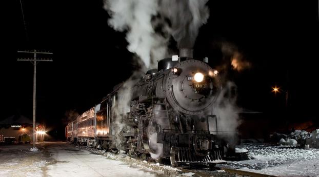 train, road, smoke Wallpaper 1080x224 Resolution