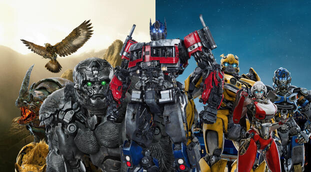 Transformers Rise of the Beasts Movie Poster  2023 Wallpaper 1080x2316 Resolution