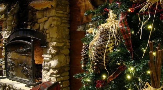 tree, toys, christmas garland Wallpaper