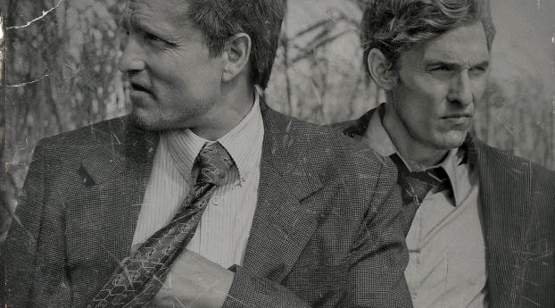 true detective, marty hart, rust cohle Wallpaper 1336x768 Resolution