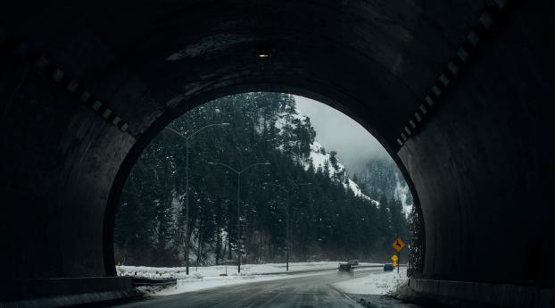 tunnel, road, snow Wallpaper 1280x720 Resolution