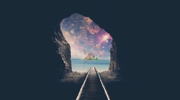 tunnel, space, road Wallpaper 2560x1440 Resolution