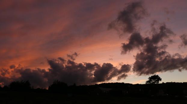 twilight, sunset, clouds Wallpaper
