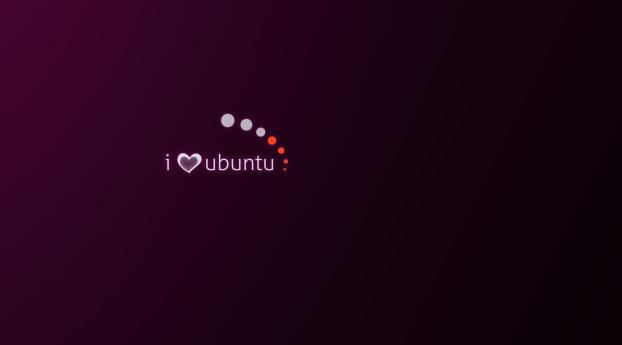 ubuntu, operating system, heart Wallpaper 1024x576 Resolution