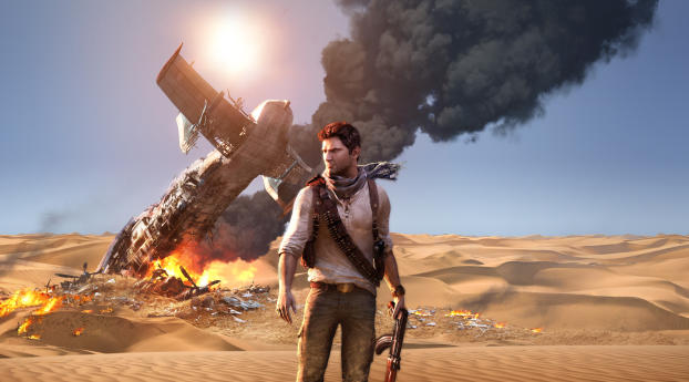 Uncharted 3 Game Wallpaper 1366x768 Resolution