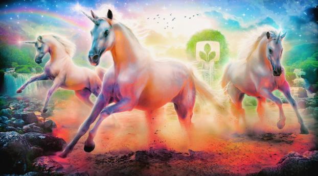 2932x2932 Unicorns Horse Rainbow Ipad Pro Retina Display Wallpaper Hd Fantasy 4k Wallpapers Images Photos And Background