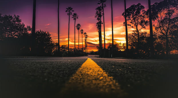USA California Road Sunlight Street View Wallpaper 1200x400 Resolution