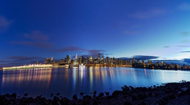 vancouver, night, panorama Wallpaper 480x484 Resolution