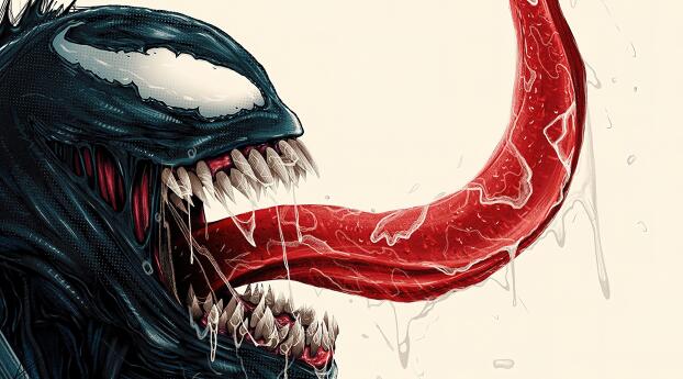 VENOM 3 4K Minimal Poster Wallpaper 1360x768 Resolution