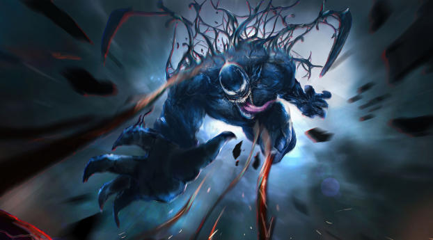 Venom Let There Be Carnage 4k Art Wallpaper 1600x600 Resolution