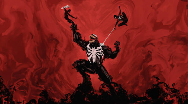 Venom Vs Spider Man Duo Wallpaper 240x320 Resolution
