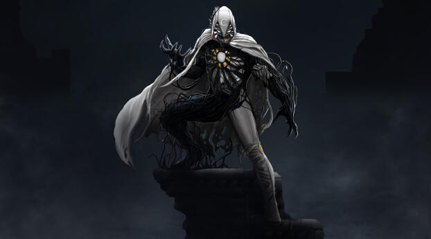 Venom X Moon Knight Cool Art Wallpaper 1242x2688 Resolution