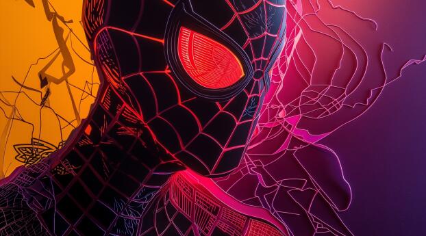 Vibrant Miles Morales Spider-Man HD Superhero Art Wallpaper 1920x1080 Resolution