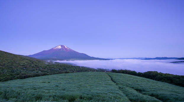 volcano, honshu, mist Wallpaper 2560x1600 Resolution