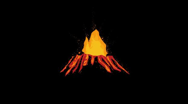 Vulkan (Volcano) Minimal Wallpaper 1080x2160 Resolution