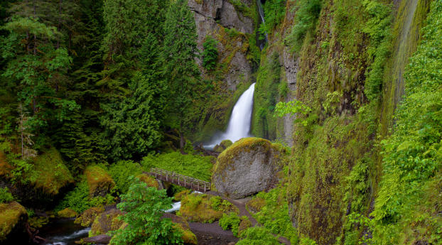 wahclella falls, oregon, waterfall Wallpaper 2560x1700 Resolution