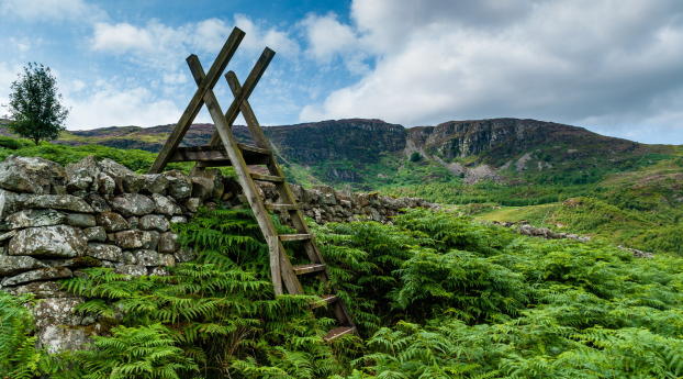 wales, snowdonia, stairs Wallpaper 1400x900 Resolution