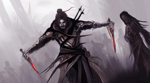 Warrior with Dagger Wallpaper
