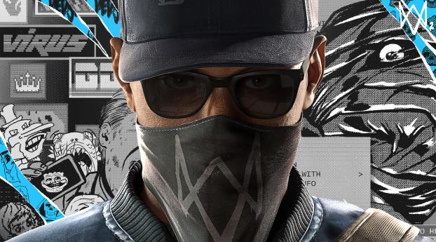 watch dogs 2, marcus holloway, face Wallpaper 1920x1080 Resolution