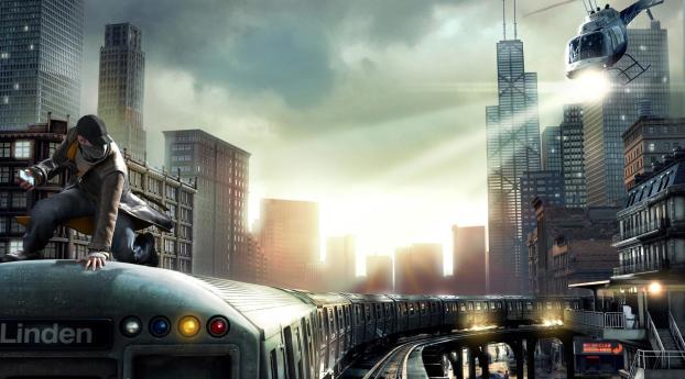 watch dogs, aiden pearce, chicago train Wallpaper