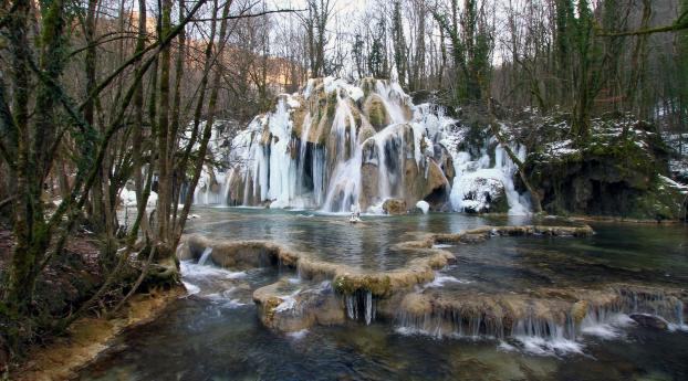 waterfall, france, cascade des truffes les planches Wallpaper 1440x3040 Resolution