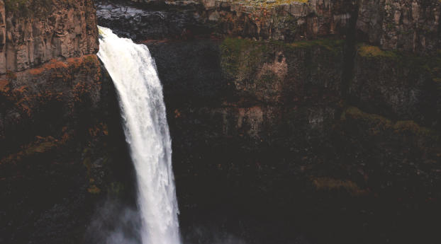 waterfall, precipice, stream Wallpaper 1024x768 Resolution