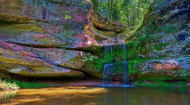 waterfall, river, colored Wallpaper 360x640 Resolution