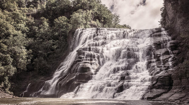 waterfall, river, current Wallpaper 480x484 Resolution