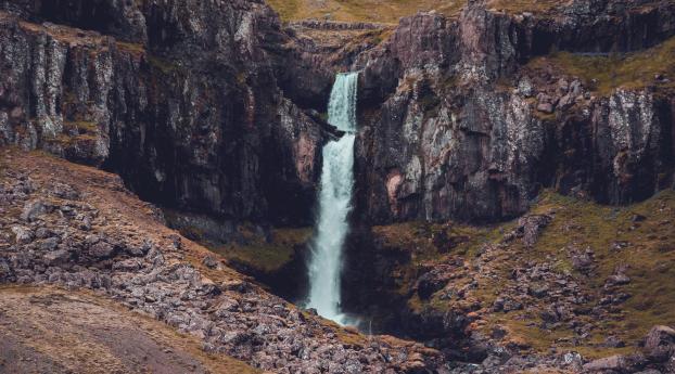 waterfall, rocks, mountains Wallpaper 2560x1600 Resolution