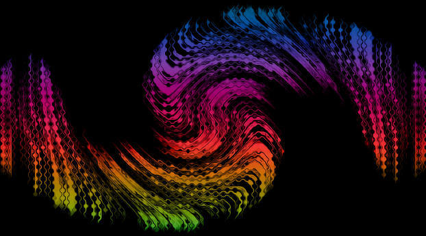 Waves of Color on a Black Background Wallpaper 1440x1440 Resolution