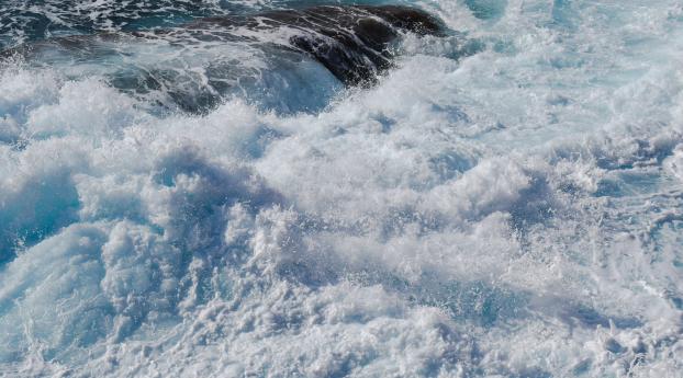 waves, reef, spray Wallpaper 2560x1024 Resolution