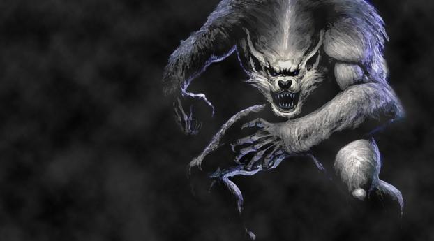 werewolf, wolf, jump Wallpaper