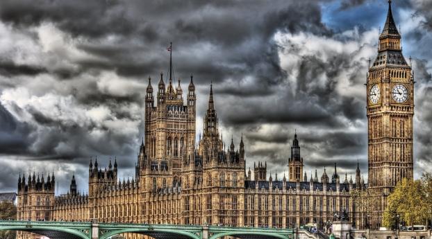 westminster palace, parliament, houses of parliament Wallpaper 1336x768 Resolution