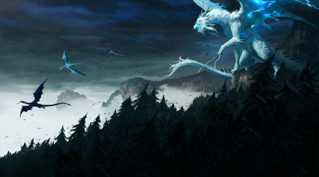 White Dragon Art Wallpaper 1080x2460 Resolution