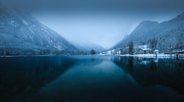 White Snowy Lake Wallpaper 1080x2460 Resolution