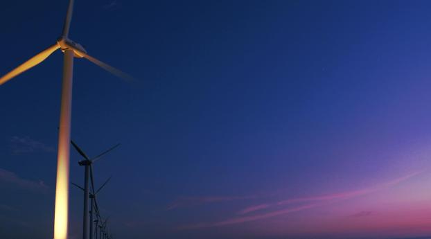 wind turbine, coast, beach Wallpaper 1280x800 Resolution