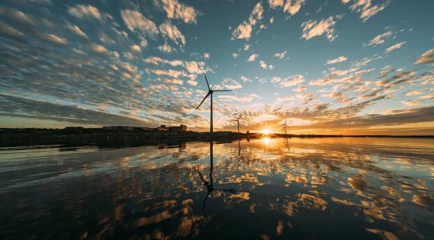 Wind Turbine HD Photography Cloudy 2022 Wallpaper 1080x2400 Resolution